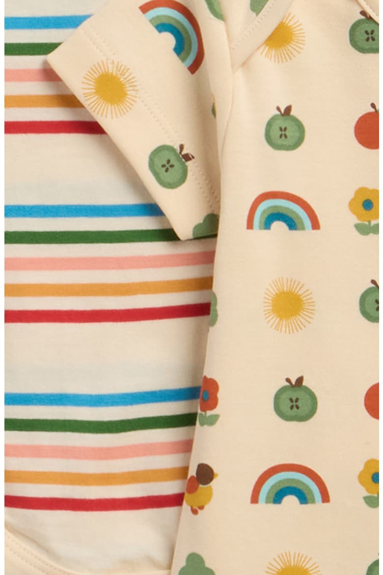 Rainbows Assorted 2-Pack Organic Cotton Bodysuits, Alternate, color, YELLOW MULTI