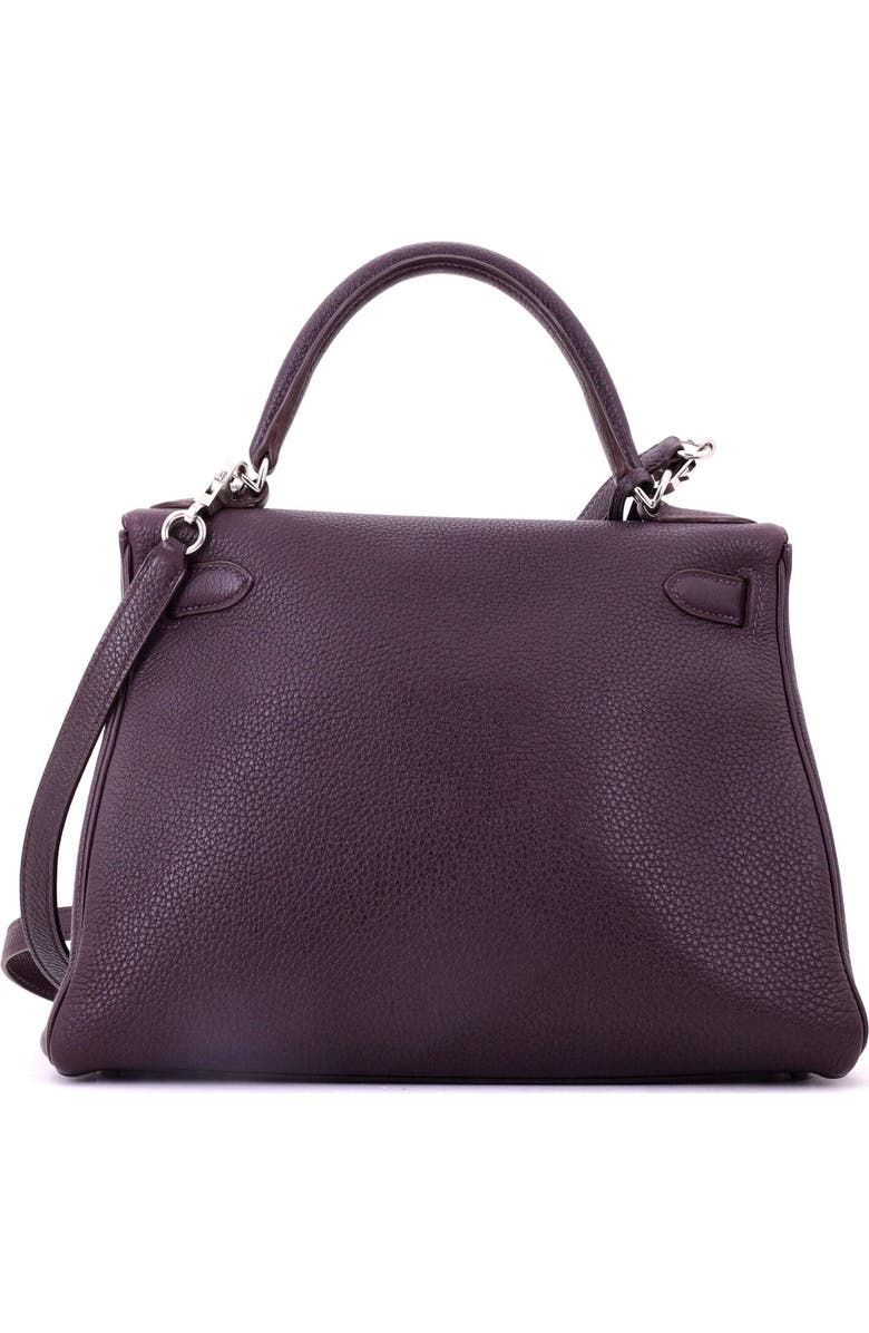 Pre-Owned Hermes Kelly Handbag Purple Togo with Palladium Hardware 28, Alternate, color, Raisin