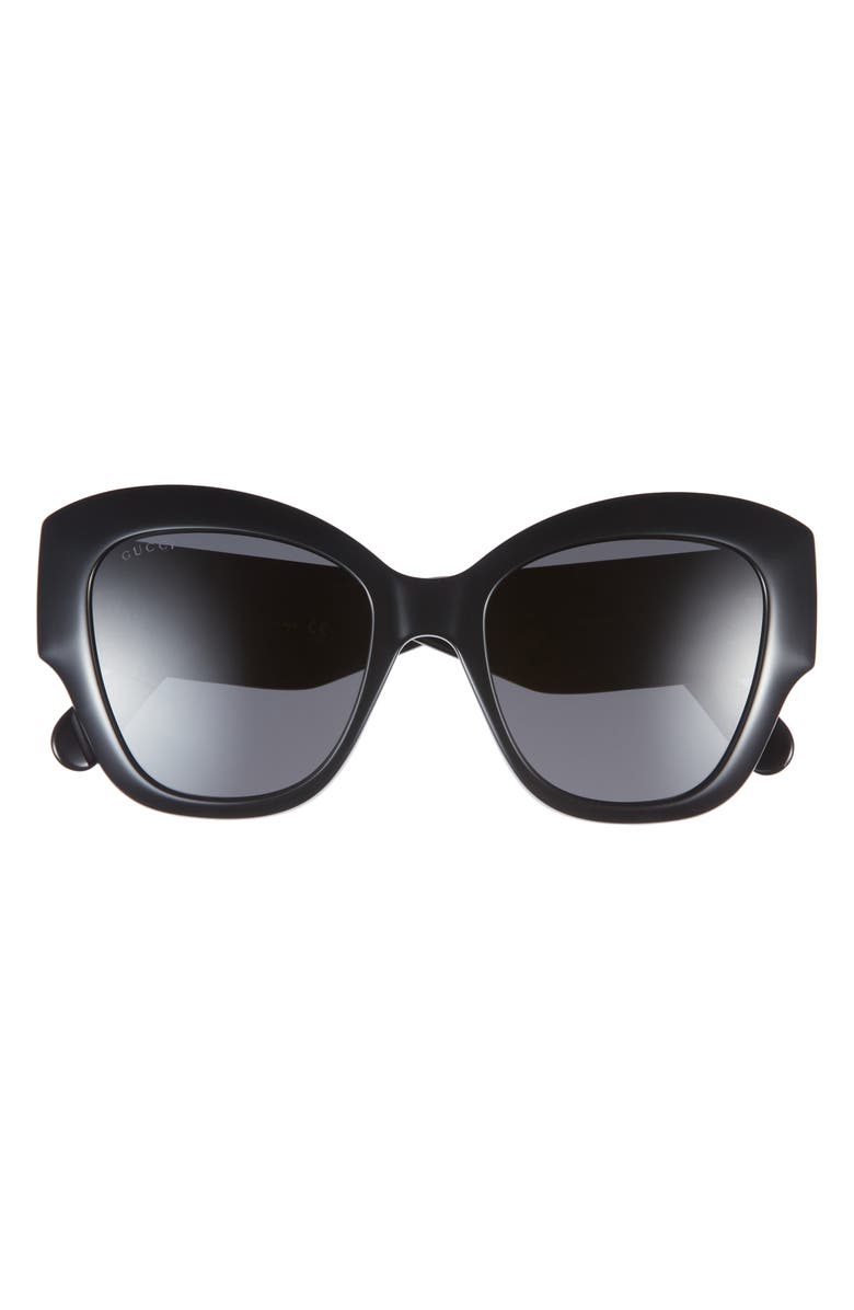 Gucci 53mm Cat Eye Sunglasses, Main, color, Black Black Grey