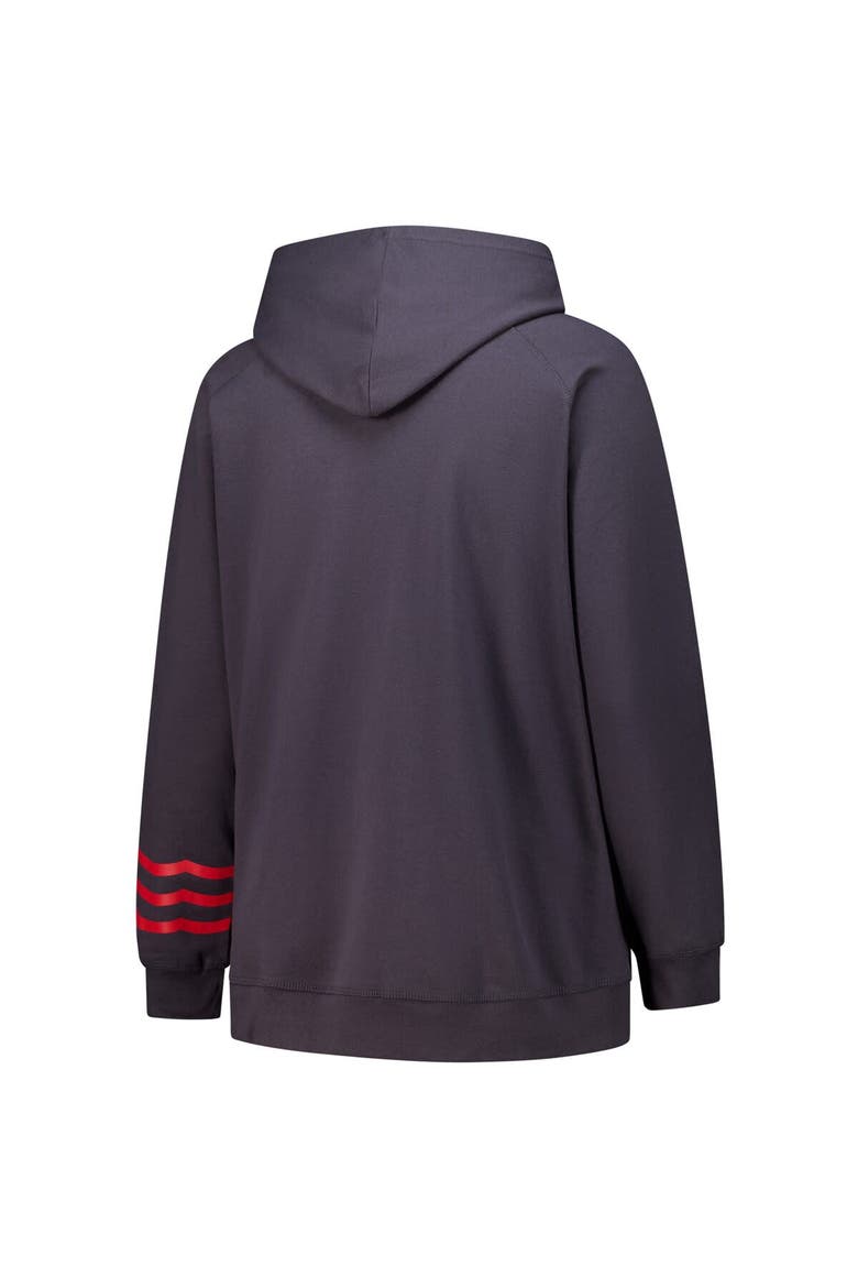 Women's Fanatics Charcoal Detroit Red Wings Plus Size Lightweight Fleece Raglan Pullover Hoodie, Alternate, color, Charcoal