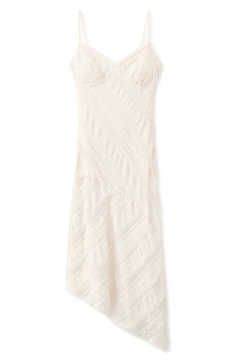 Asymmetrical Lace Dress, Alternate, color, VANILLA
