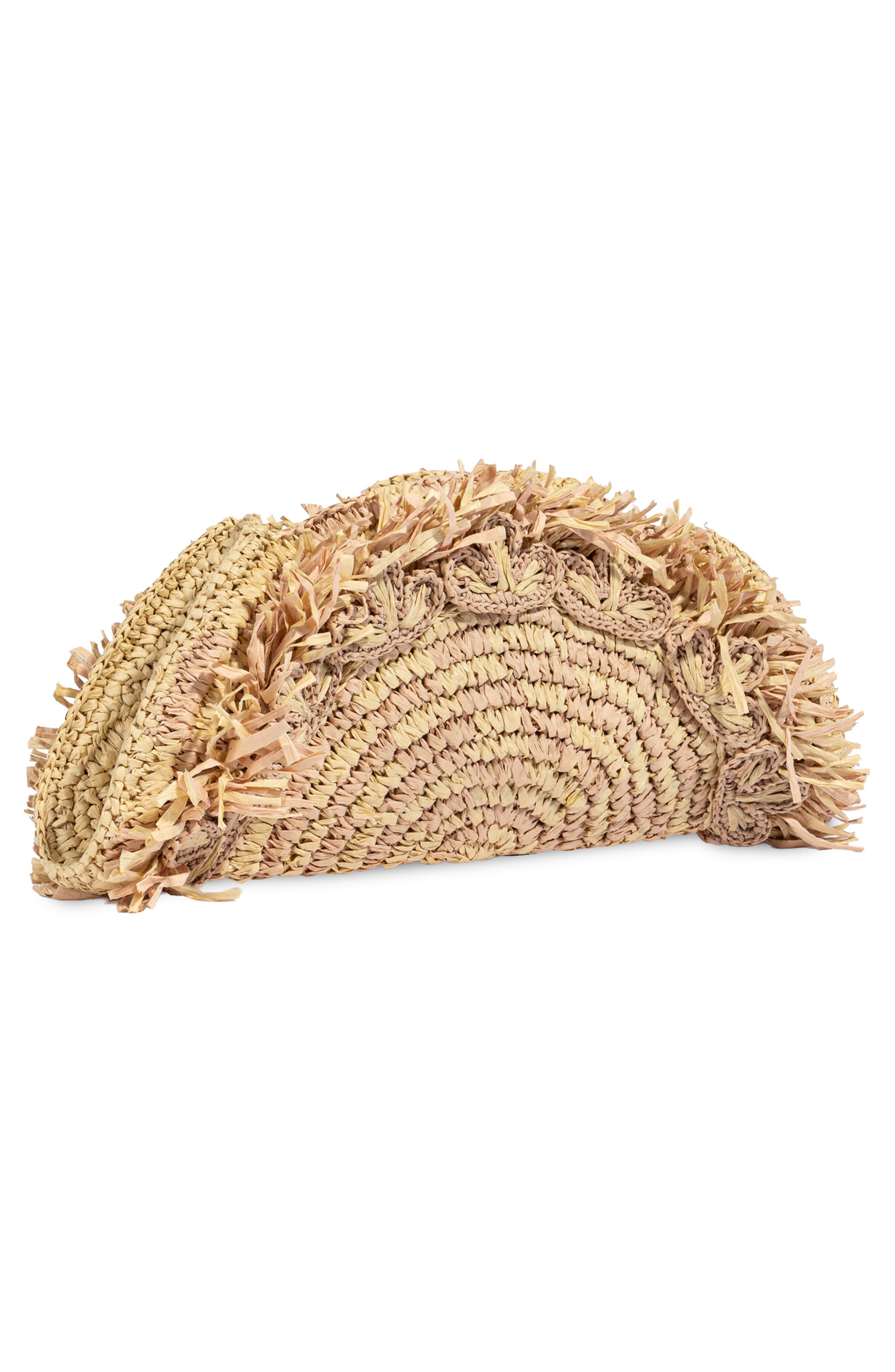 Sam Edelman Lily Straw Clutch, Alternate, color, Brown