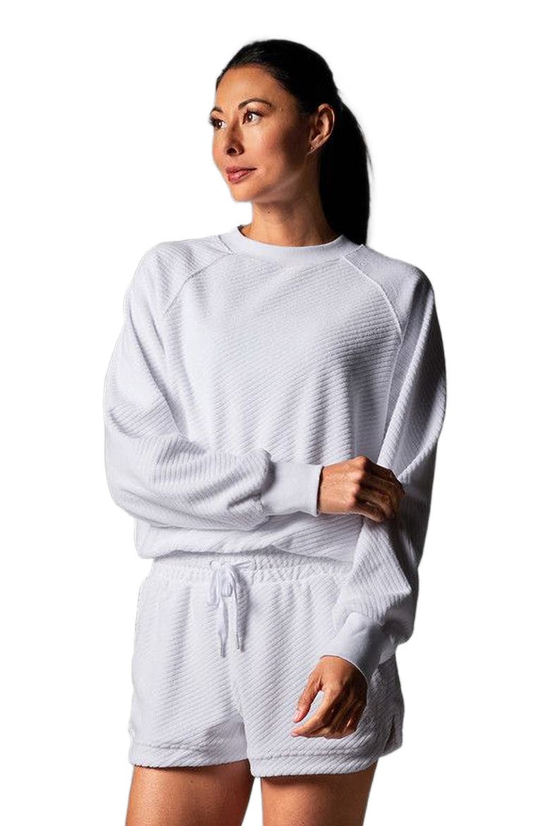 Ease Crew Terry Sweatshirt, Alternate, color, WHITE