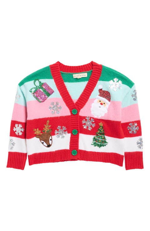 Kids' Stripe Christmas Cardigan (Little Kid)