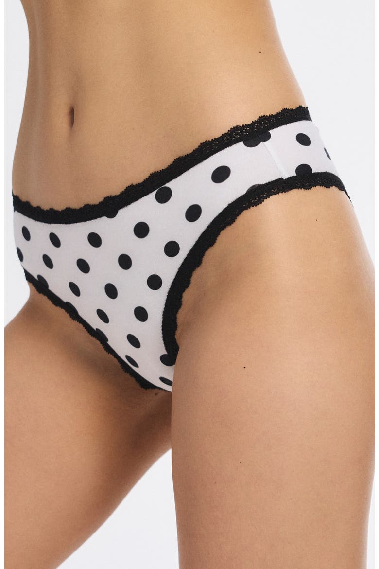 Cotton Essentials Lace-Trim Briefs, Alternate, color, ANGEL WHITE DO'S & DOT'S PRINT