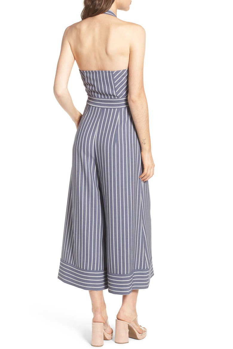 Stripe Convertible Halter Jumpsuit, Alternate, color, GREY GRIS ASHLEY STRIPE