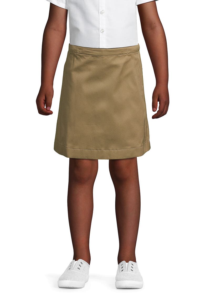School Uniform Girls Blend Chino Skort Above Knee, Main, color, Khaki