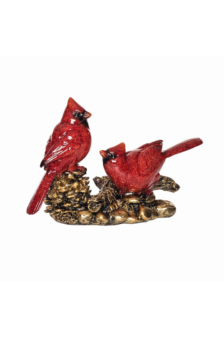 Double Cardinals Figurine, Main, color, Red