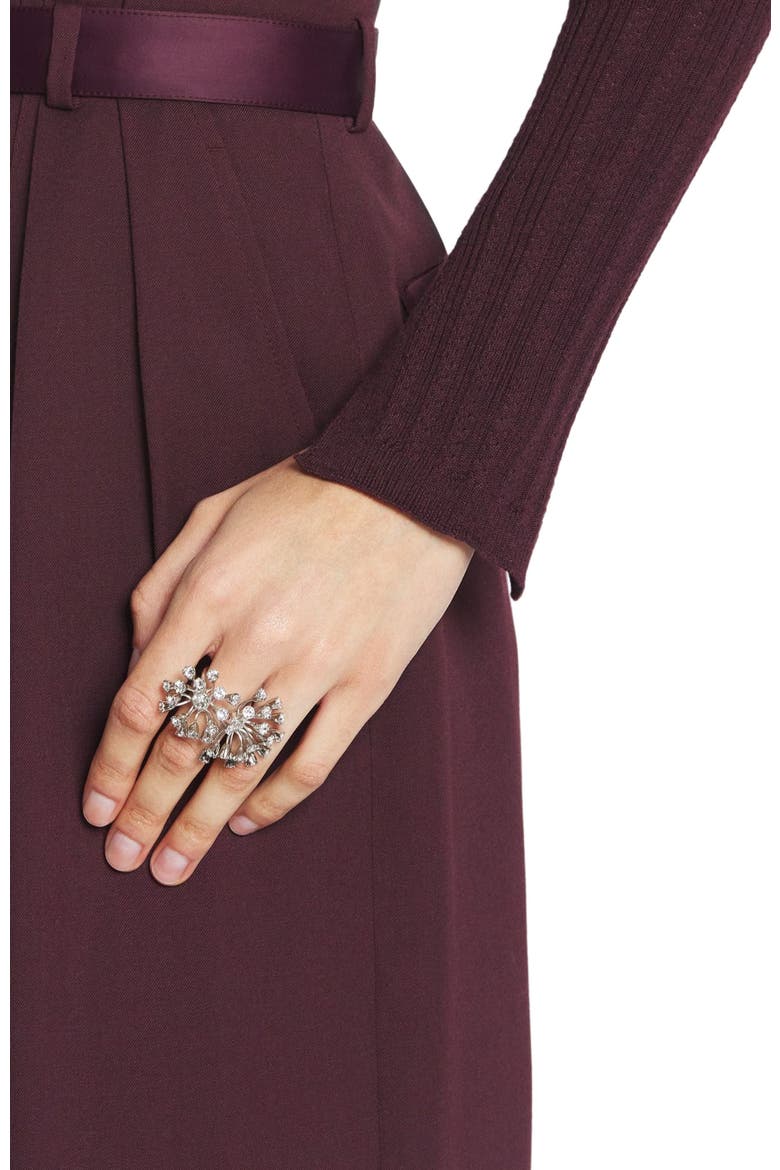 Traviata By Lanvin Ring, Alternate, color, Silver-Crystal