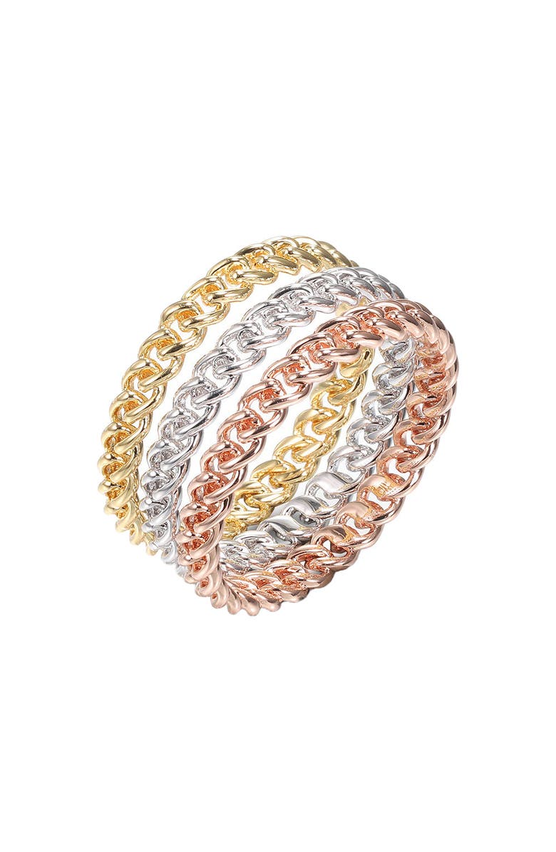 BY ADINA EDEN Triple Cuban Trio Color Ring Set, Main, color, Multi-Color