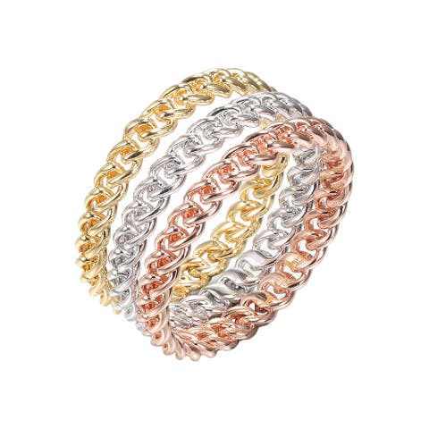 Triple Cuban Trio Color Ring Set