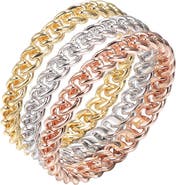 BY ADINA EDEN Triple Cuban Trio Color Ring Set