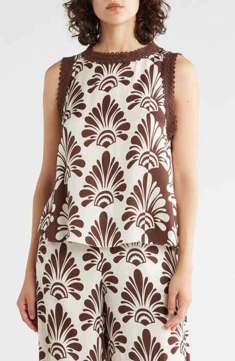 T Tahari Lace Trim Shell