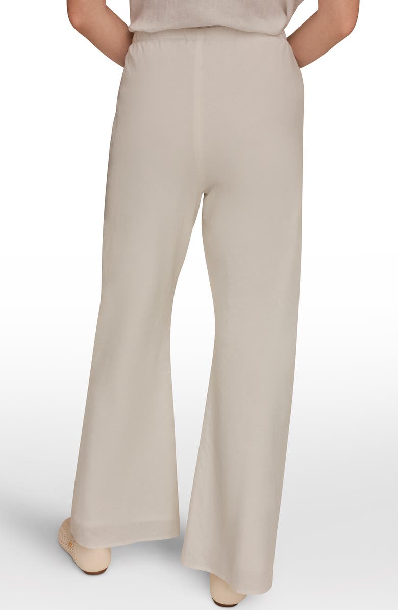 Donna Karan New York Linen Blend Ankle Wide Leg Pants, Alternate, color, Cream