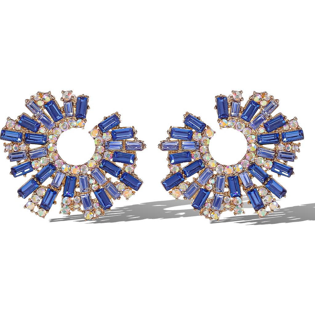 Jessica Simpson Fashion Earrings With Crystal In Blue
