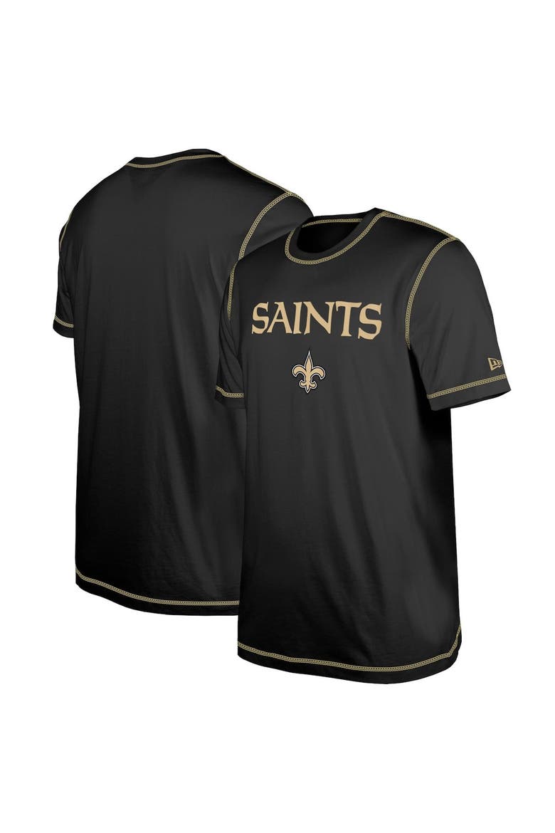 Men's New Era  Black New Orleans Saints Third Down Puff Print T-Shirt, Main, color, Black