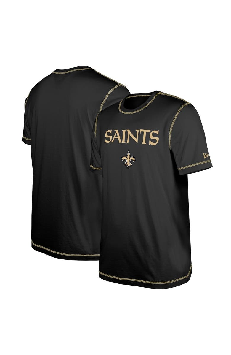New Era Men's New Era  Black New Orleans Saints Third Down Puff Print T-Shirt, Main, color, Black
