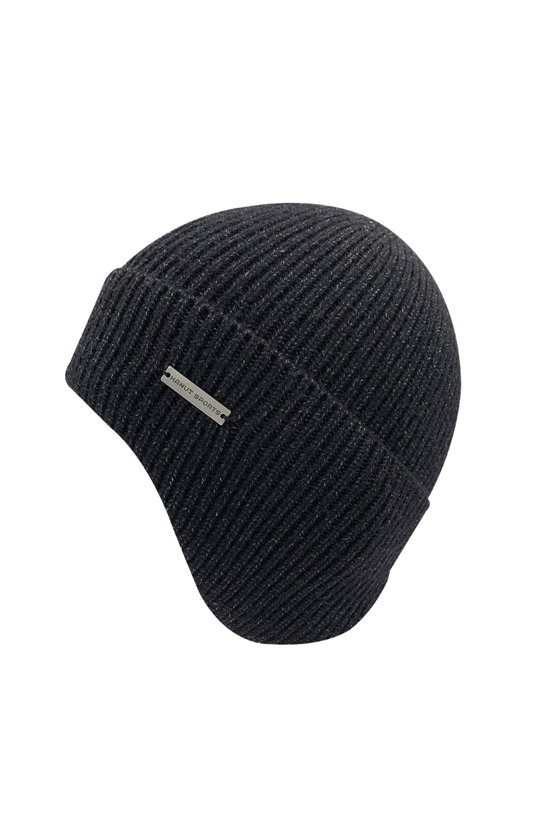 Kanut Sports Smoky Men's Smoky Earflap Beanie, Main, color, Black