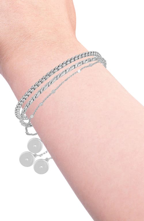 Vince Camuto Set Of 3 Chain Bracelets In Silver