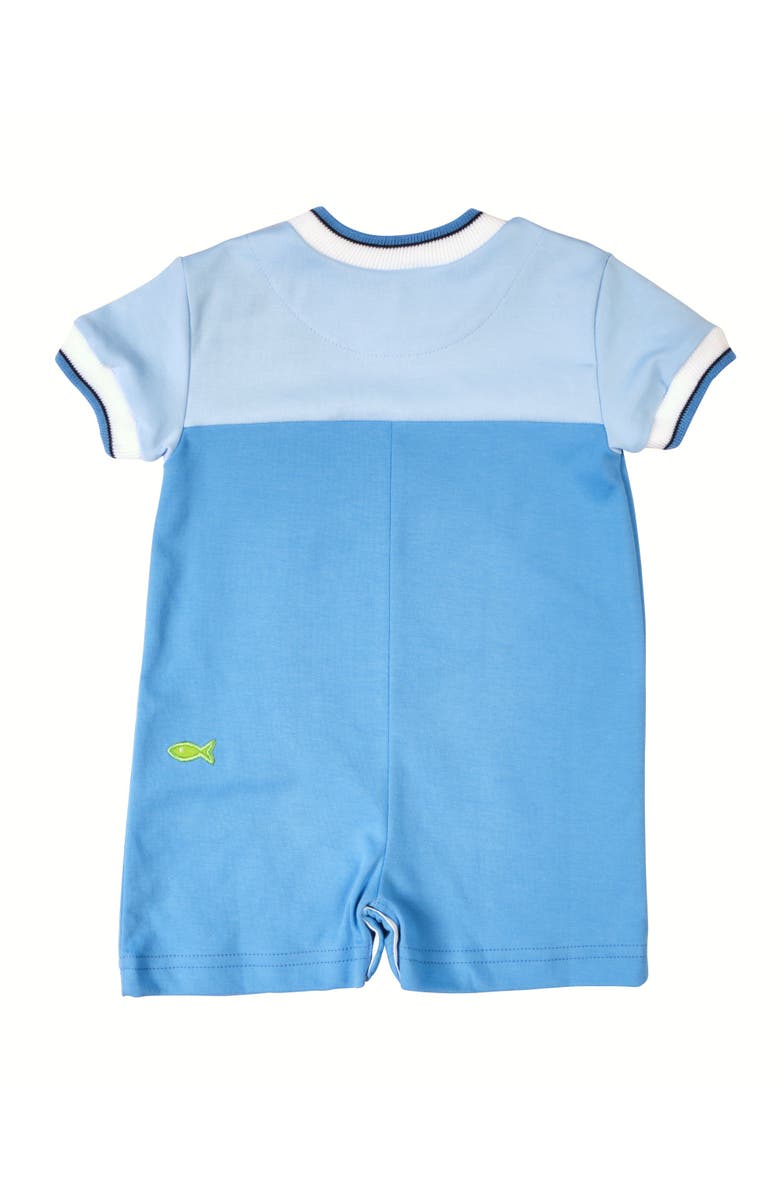 Florence Eiseman Knit Shortall With Scuba Alligator, Alternate, color, Blue