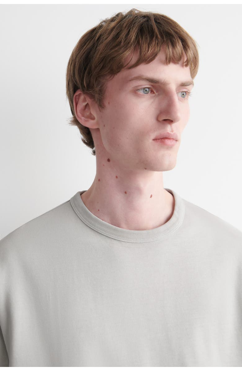 COS Relaxed Heavyweight Washed-Cotton T-Shirt, Alternate, color, Light Blue