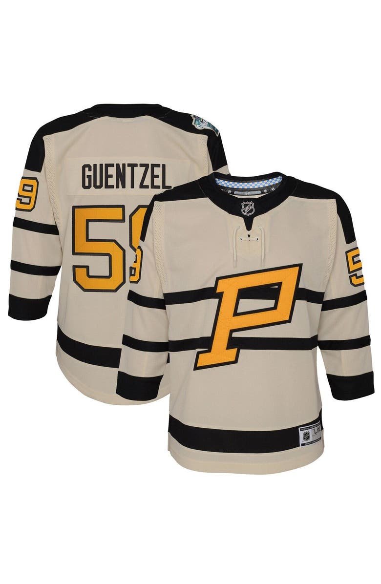 Outerstuff Youth Jake Guentzel Cream Pittsburgh Penguins 2023 Winter Classic Premier Player Jersey, Main, color, 