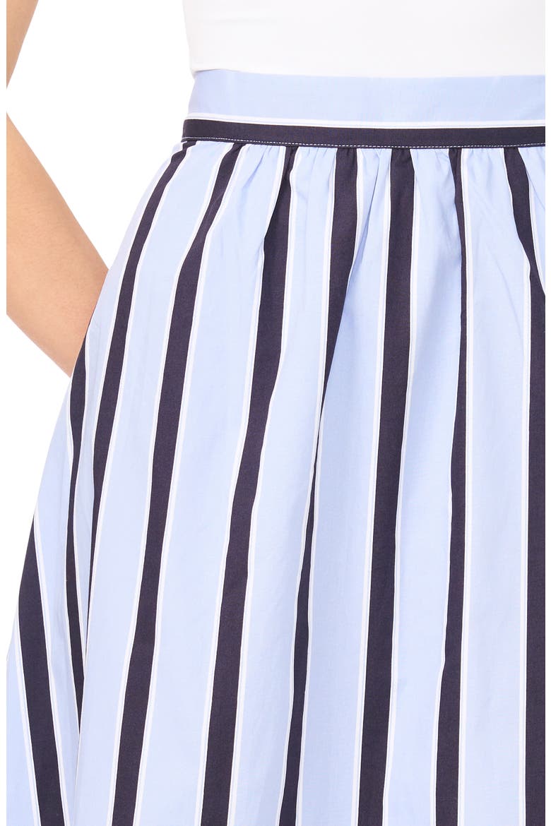 Stripe Flare Midi Skirt, Alternate, color, METRO BLUE
