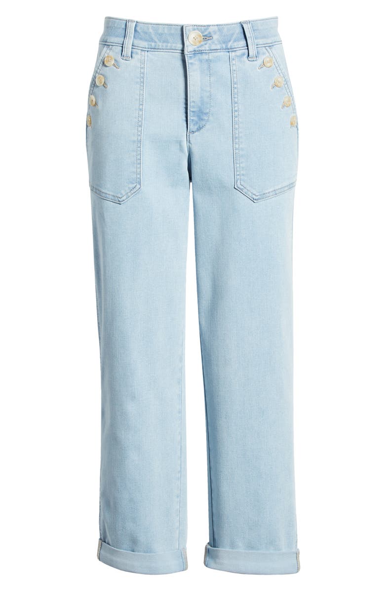 Wit & Wisdom 'Ab'Solution Cuff Straight Leg Jeans, Alternate, color, Light Blue