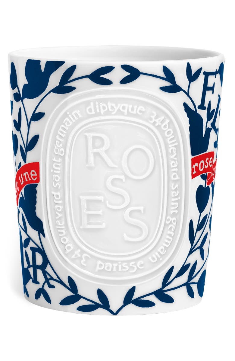 Diptyque Roses Large Scented Candle, Alternate, color, 
