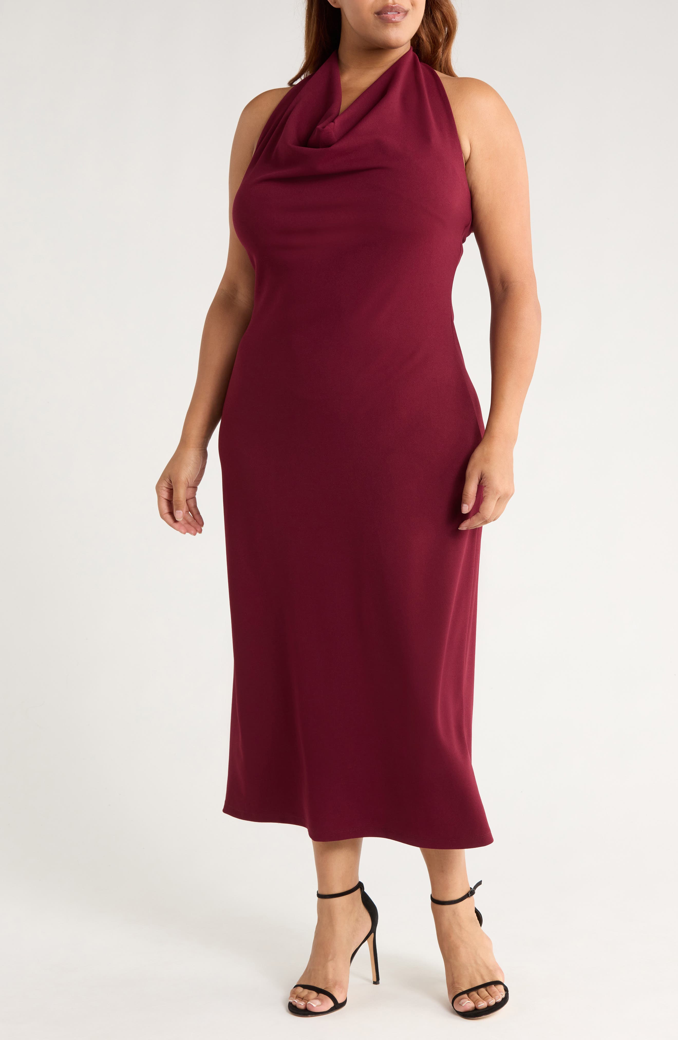 Draped Halter Neck Maxi Dress - image 3
