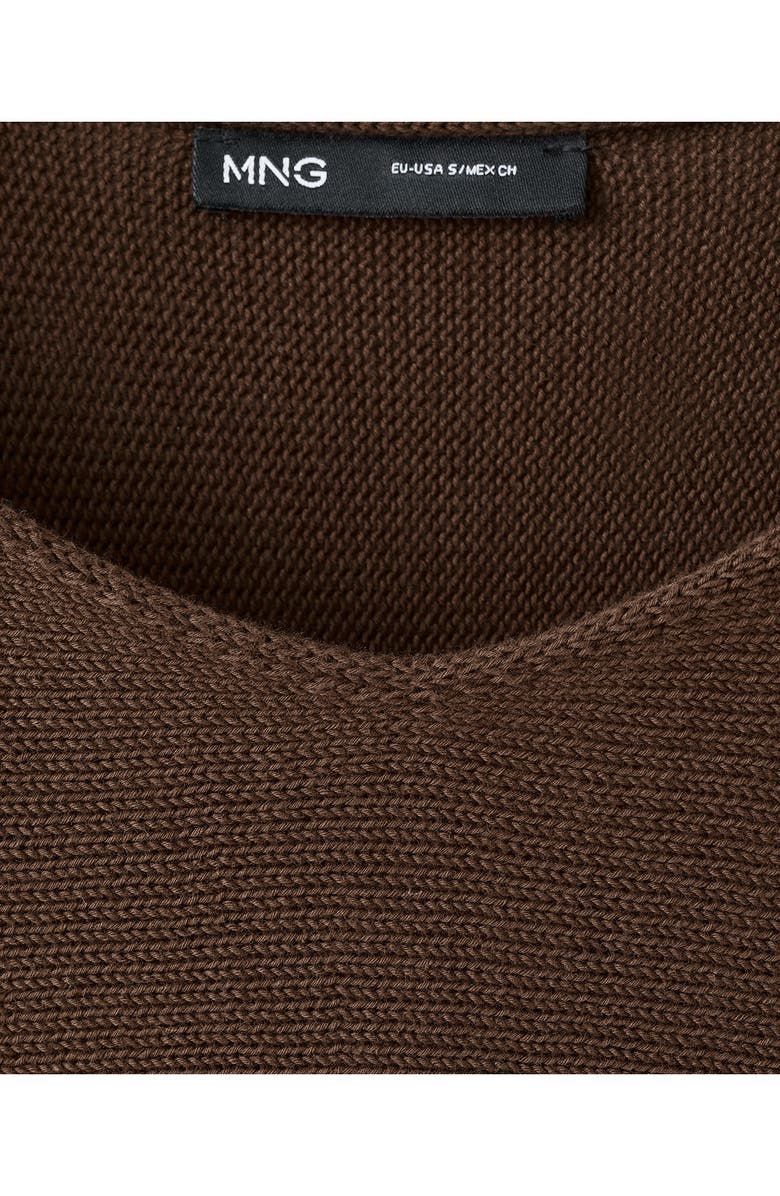 MANGO Long Sleeve Belt Sweater, Alternate, color, Chocolate