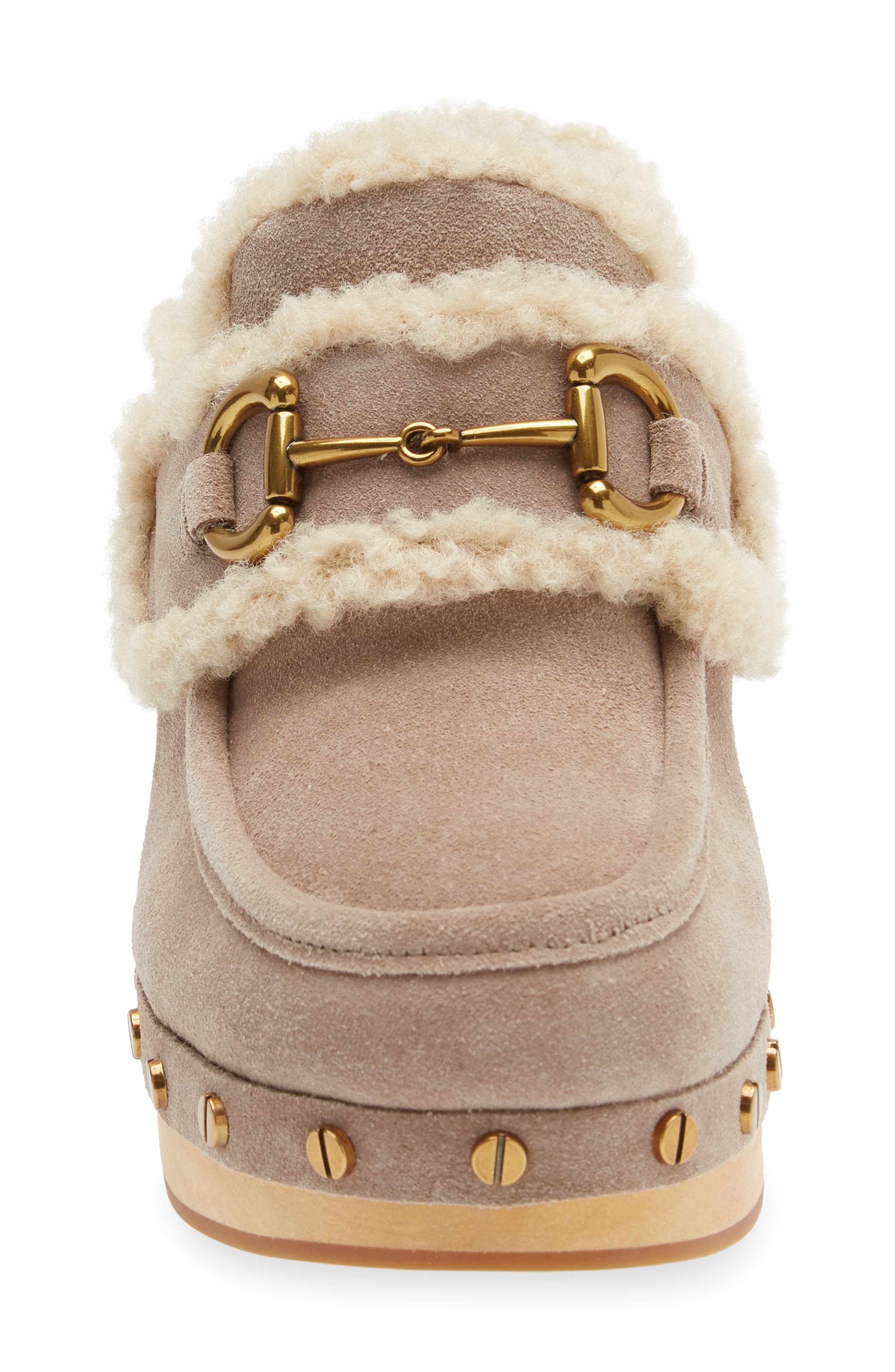 Delanie Faux Shearling Mule, Alternate, color, TAUPE SUEDE NATURAL
