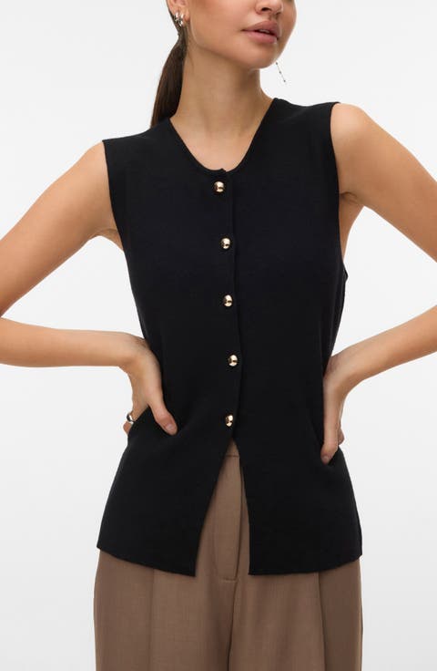 Saba Button Front Sweater Vest