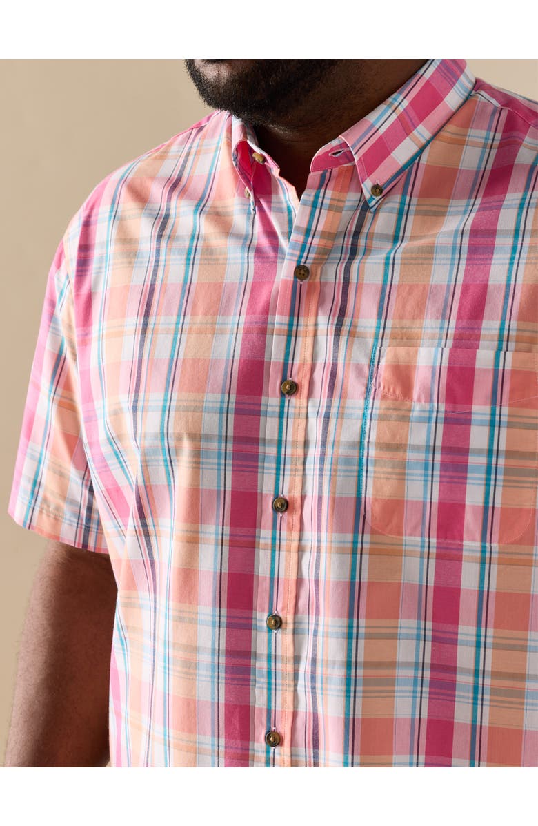 Harbor Bay by DXL Big & Tall Easy-Care Medium Plaid Sport Shirt V7, Alternate, color, Pink Multi