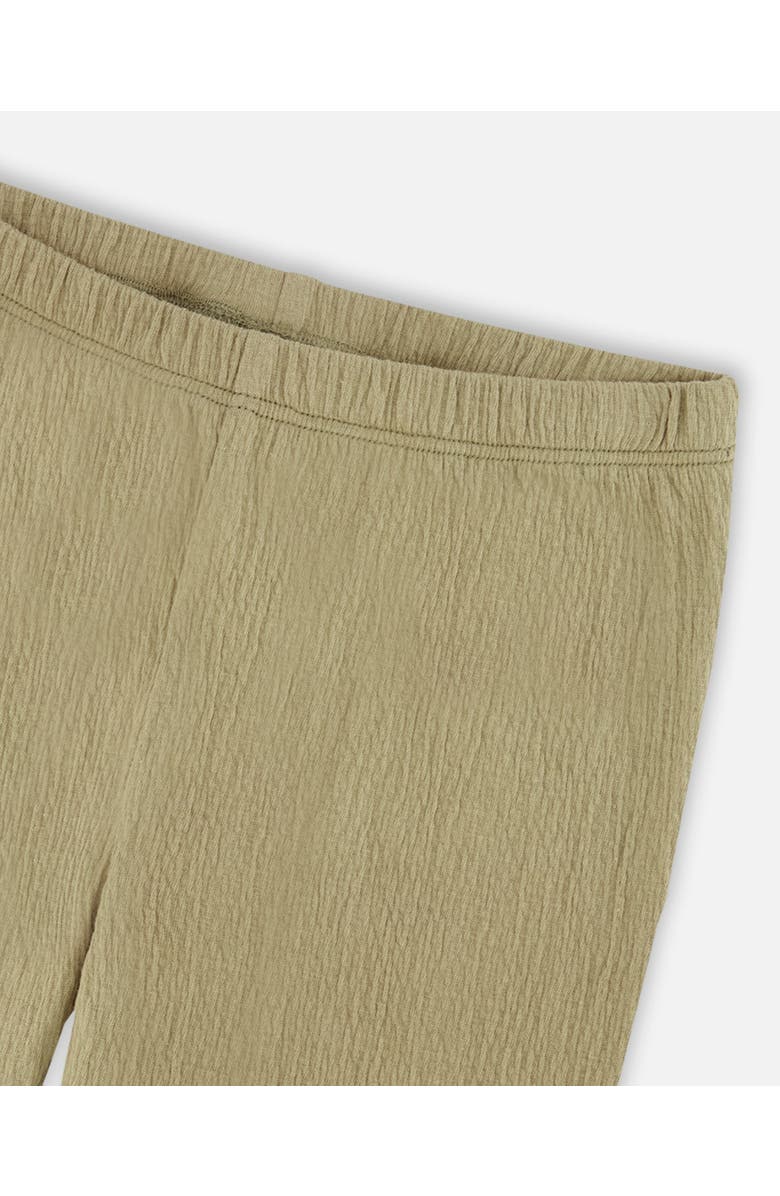 Deux par Deux Little Girl's Crinkle Jersey Capri Legging Olive Green, Alternate, color,