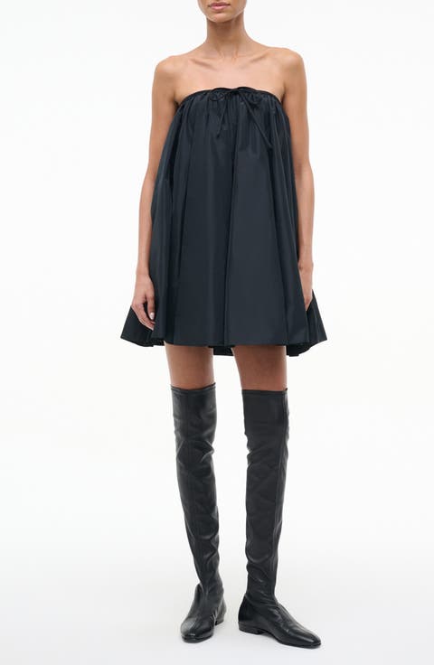 Sofia Strapless Satin Trapeze Minidress