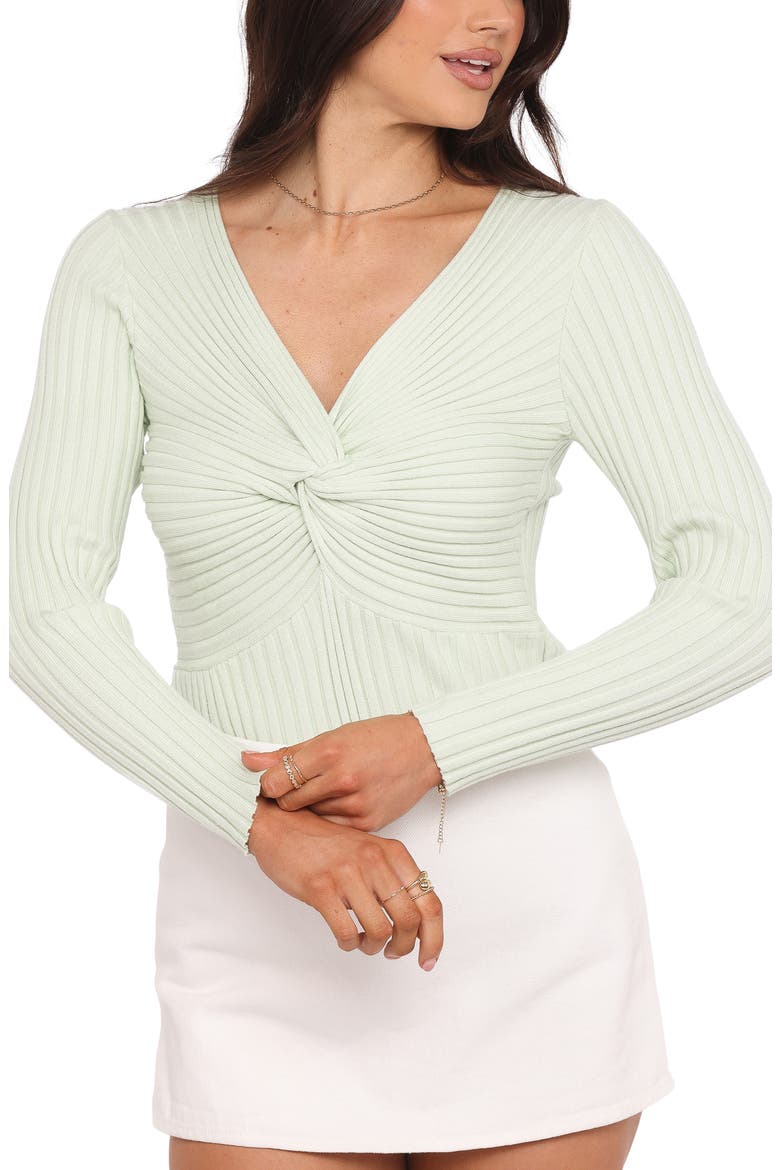 Demi Twist Rib Sweater, Main, color, SAGE