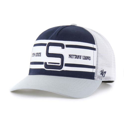47 Brand Kids' Youth '47 Navy/gray Penn State Nittany Lions Super Stripe Hitch Adjustable Trucker Hat In Multi