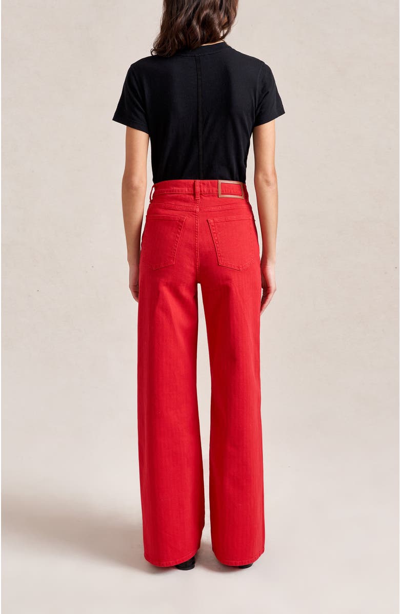 La Ligne Isadora Herringbone Jean, Alternate, color, Red Herringbone