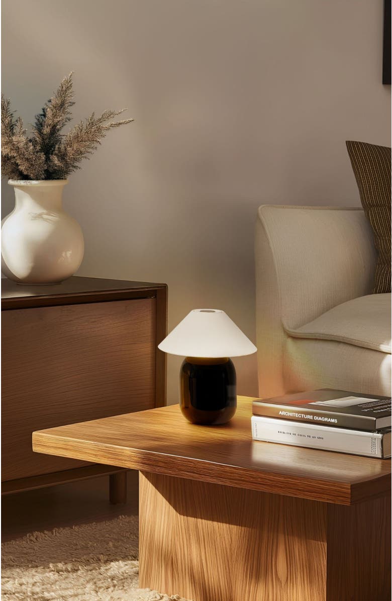 Brightech Ren Black 8" Portable and Dimmable LED Table Lamp, Cordless up to 12-Hours of Charge, Alternate, color, Black