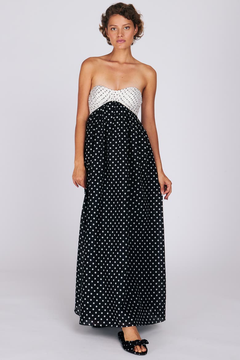 Jaclyn Maxi Dress, Main, color, Black & White Polka Dot