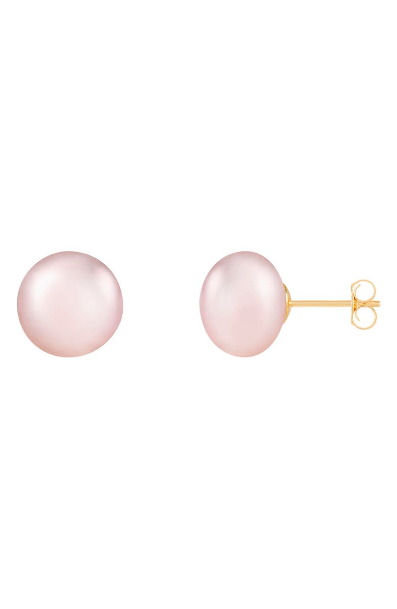SPLENDID PEARLS 14K Yellow Gold 10-11mm Cultured Freshwater Pearl Stud Earrings, Alternate, color, 