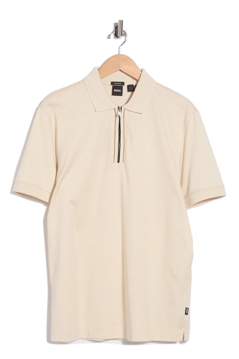 H-Paras Cotton Zip Polo, Alternate, color, SAND