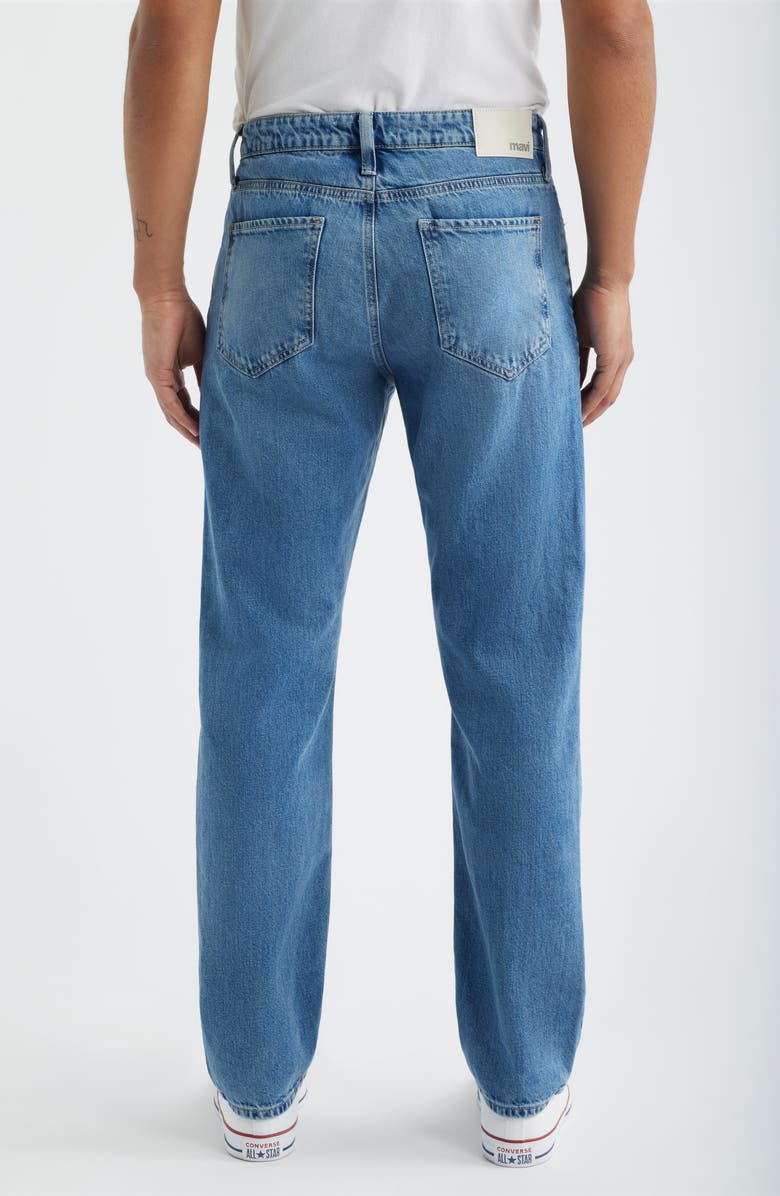 Mavi Jeans Zach Straight Leg Cotton & Linen Jeans, Alternate, color, Mid Linen Denim