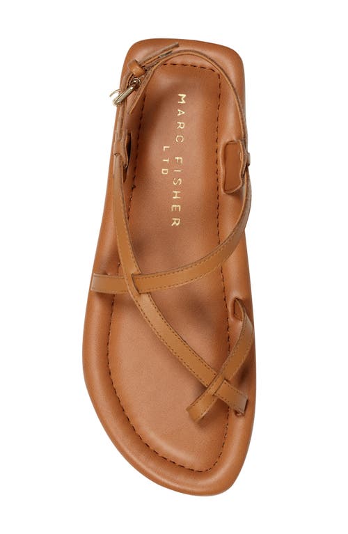 Marc Fisher Ltd Strappy Leather Flat Toe-ring Sandals In Medium Natural