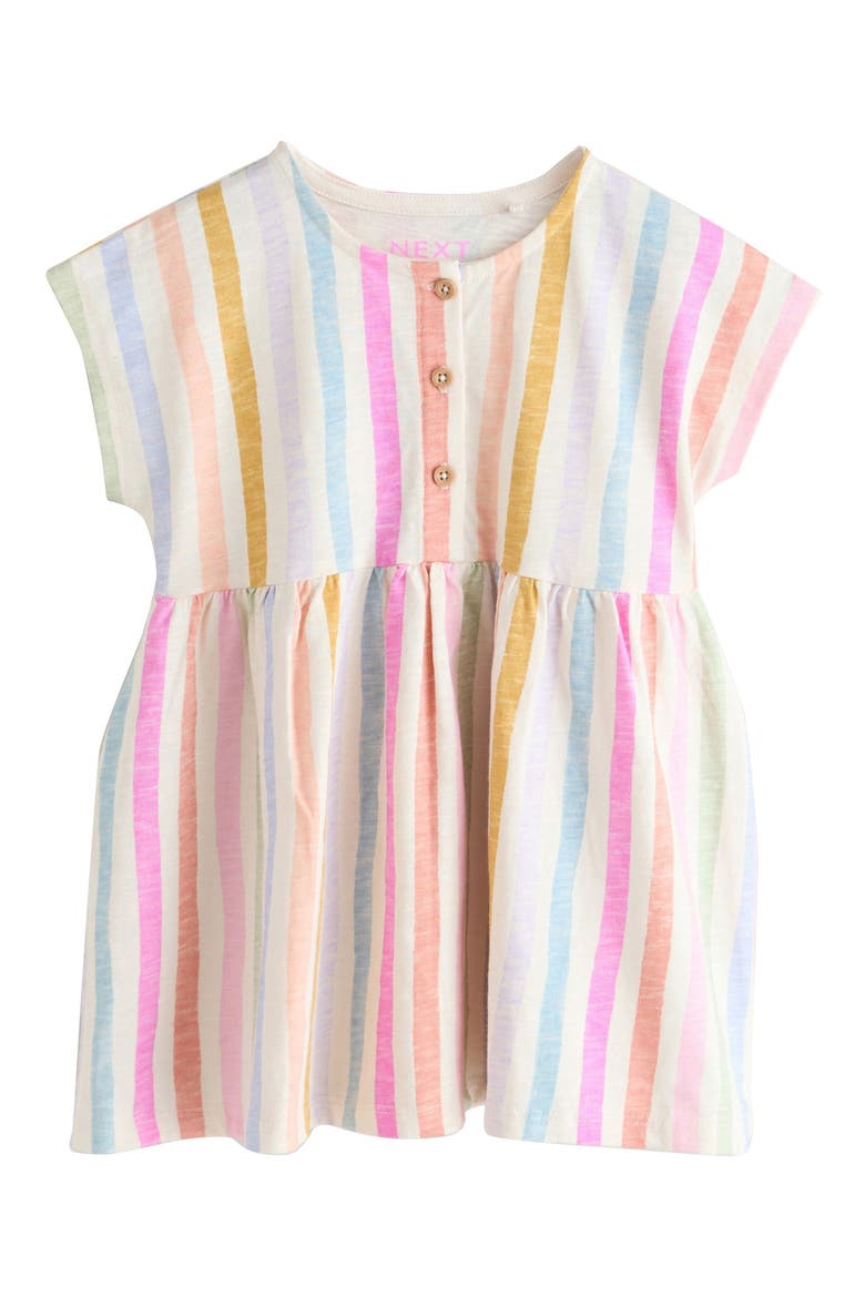 Kids' Rainbow Cotton Button-Up Dress, Main, color, WHITE MULTI