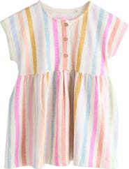 NEXT Kids' Rainbow Cotton Button-Up Dress