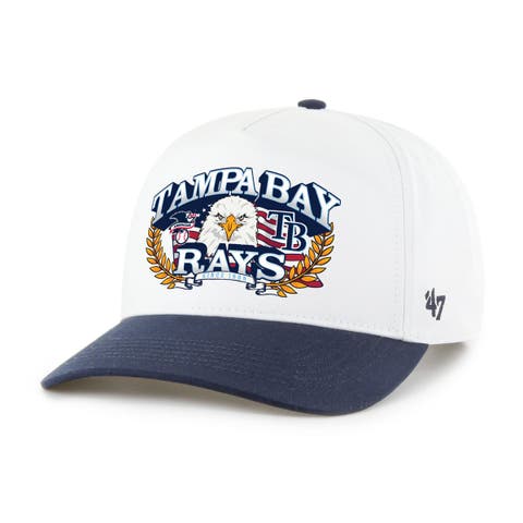 Men's '47 White/Navy Tampa Bay Rays Americana Eagle Hitch Adjustable Hat