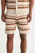 T.R. PREMIUM Textured Knit Striped Shorts