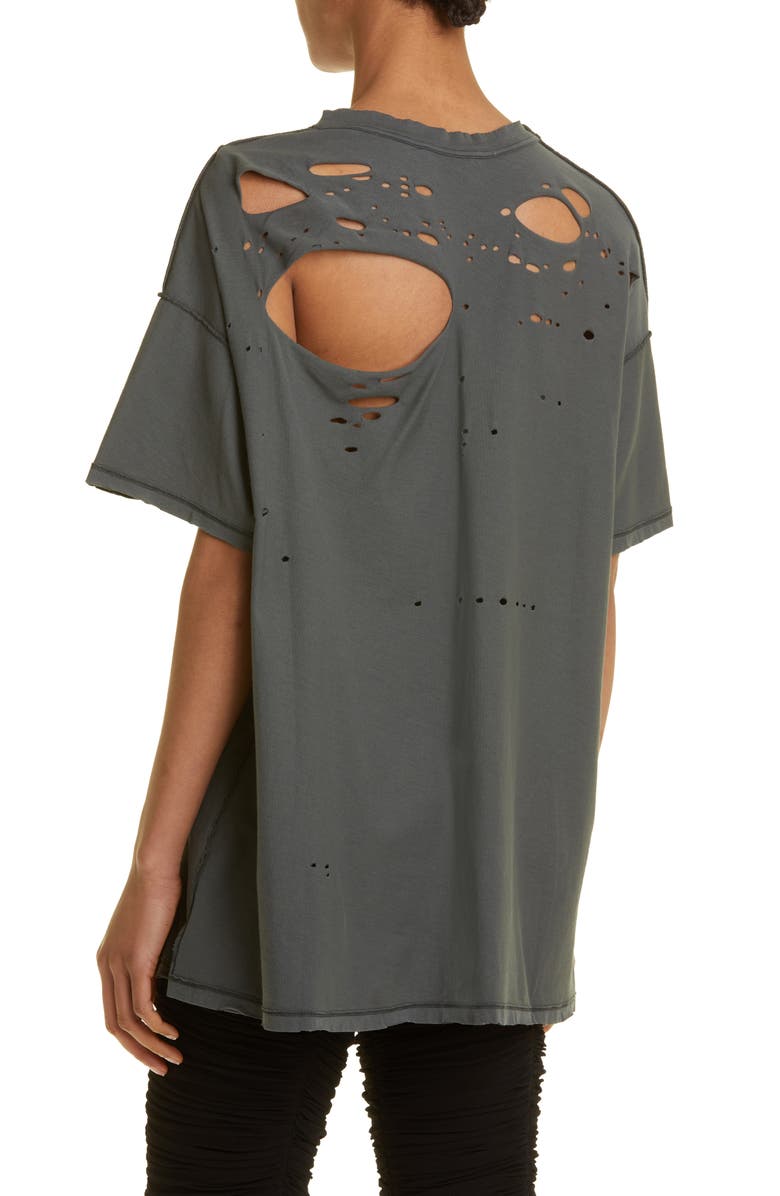 Interior Mandy Distressed Cotton T-Shirt, Alternate, color, 